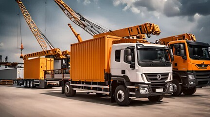 Mobile Office Buildings Moved by Crane Trucks for Site Installation