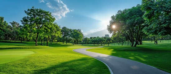 Naklejka premium Serene Golf Course Path