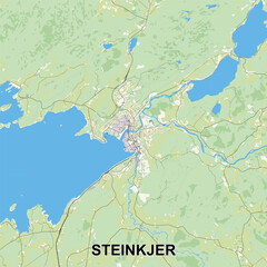Steinkjer, Norway map poster art