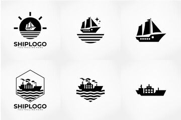 illustration vector graphic of ship logo unique collection 