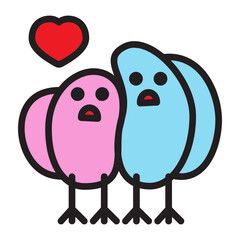 Lovebird Vector Filled Icon Design