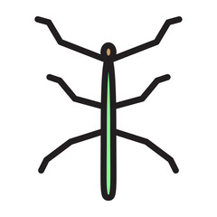Obraz premium Stick Insect Vector Filled Icon Design