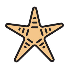 Starfish Vector Filled Icon Design