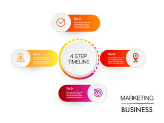 round  Infographic template for business 4 Steps processes for Business concept