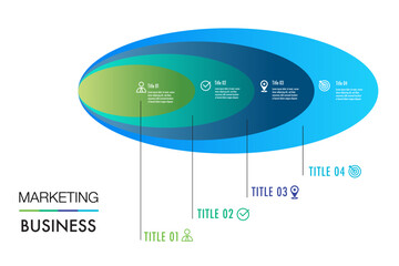 round  Infographic template for business 4 Steps processes for Business concept