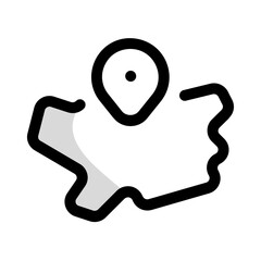 country point icon with shady style, perfect for user interface projects
