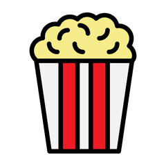 Popcorn Vector Filled Icon Design