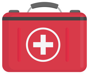 First aid kit flat vector illustration isolated on white background.