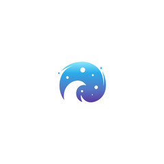 blue wave logo in circle shape with blue gradient modern design style