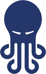 A blue octopus with swirly tentacles 