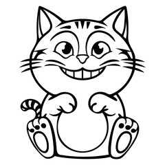 Happy Cat silhouette art vector illustration