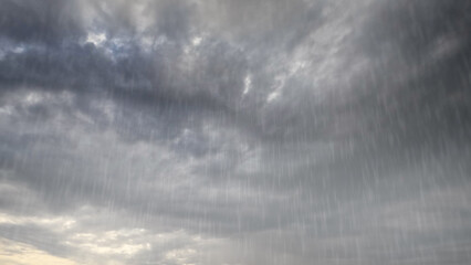 raining on sky with clouds - nice weather bg - photo of nature