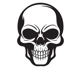Human skull silhouette art vector illustration