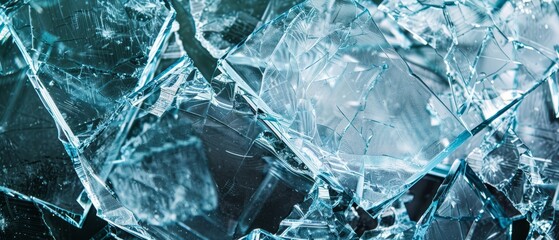 Obraz premium Panoramic close-up, high detail scan of tempered glass material, Generative AI