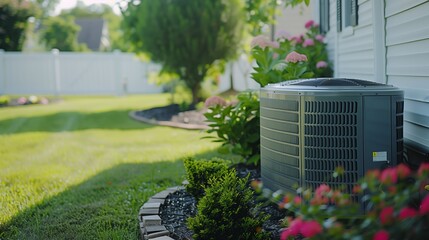 Air conditioning unit outside a home