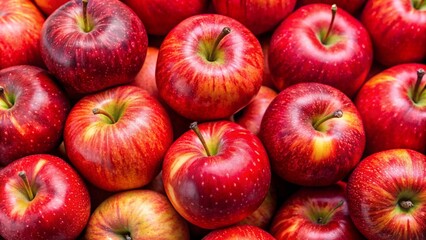 Fresh ripe red apples arranged closely together, forming a seamless and vibrant background