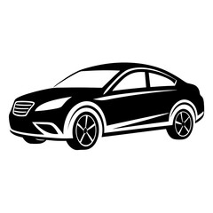 Fototapeta premium car silhouette logo icon vector illustrations on white background.