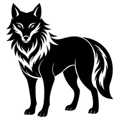 Wolf silhouette vector icon illustration