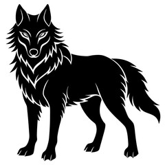 Wolf silhouette vector icon illustration