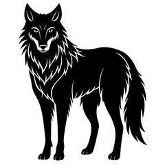 Wolf silhouette vector icon illustration