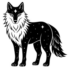 Wolf silhouette vector icon illustration