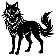 Wolf silhouette vector icon illustration