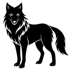 Wolf silhouette vector icon illustration