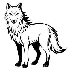 Wolf silhouette vector icon illustration