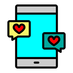 Love Message Vector Filled icon design