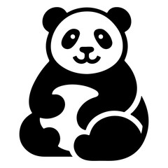 panda illustration art on white background, png