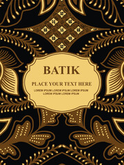 Luxurious and elegant vector Javanese ethnic batik pattern template for, invitations, book cover, printing needs