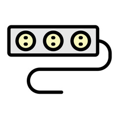 Power Strip Vector Filled Icon Design