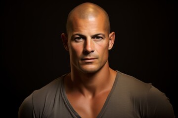 Obraz premium Portrait of a handsome man. Studio shot over black background.
