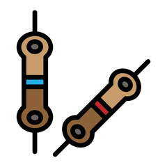 Resistor Vector Filled Icon Design