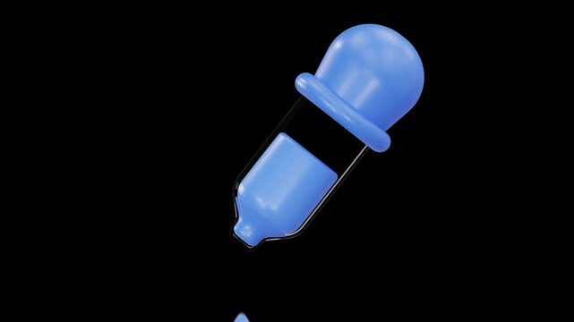 3D Animated Icon of Color Picker, Graphic Design 3D Animation 3D Set, Color Key