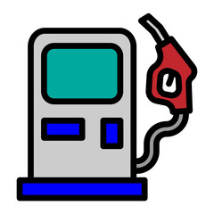 Gas Station Vector Filled Icon design