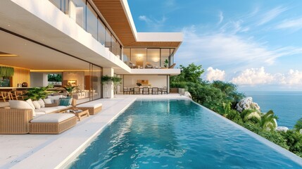 Modern Villa with Infinity Pool Overlooking the Sea