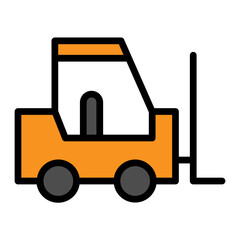 Forklift Vector Filled Icon design