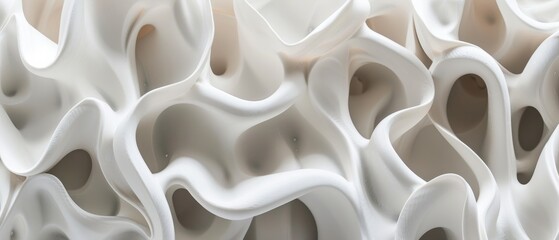 Panoramic close-up, high detail scan of bone china material, Generative AI