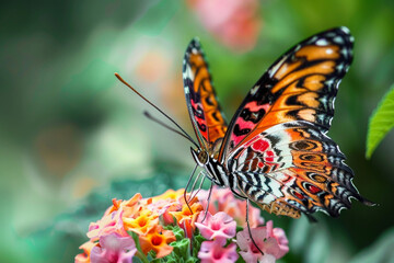 Obraz premium large butterfly, bright colors pollen island.