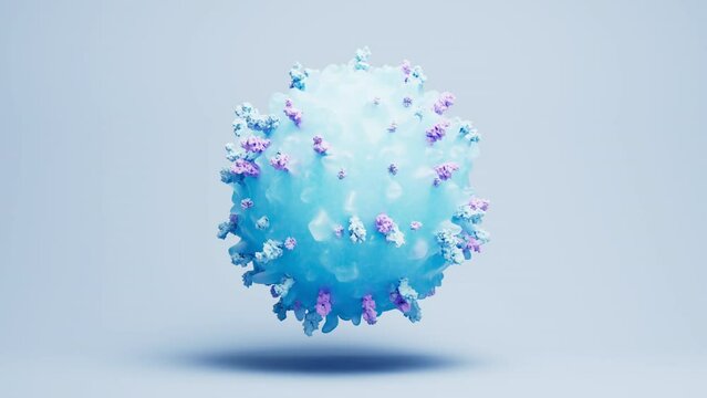 Loop animation of lymphocytes and biological immune system, 3d rendering.