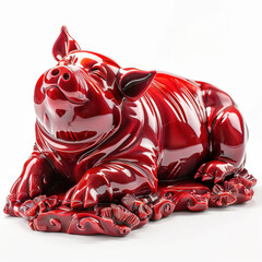 Red jade craved with chinese zodiac Pig: The Symbol of Contentment and Happiness. Believed to bring Generous, easy-going; symbol of wealth and good fortune.