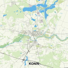 Fototapeta premium Konin, Poland map poster art