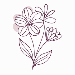 Continuous one line art flower design hand drawn simple flower outline (11)