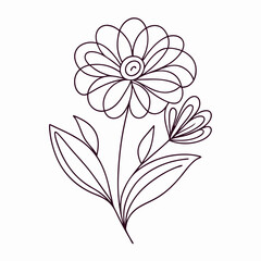 Continuous one line art flower design hand drawn simple flower outline (14)