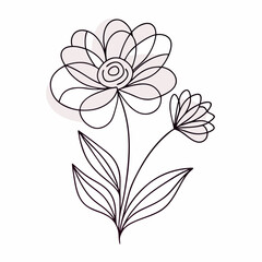 Continuous one line art flower design hand drawn simple flower outline (16)