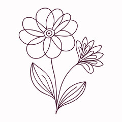 Continuous one line art flower design hand drawn simple flower outline (18)