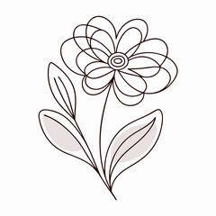 Continuous one line art flower design hand drawn simple flower outline (17)