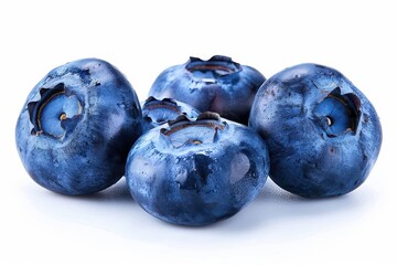 Obraz premium fresh ripe blueberries isolated on white background healthy fruit closeup photo