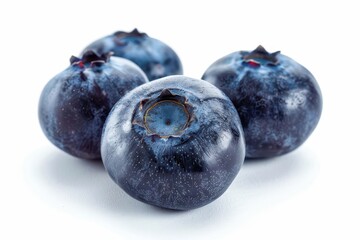 Obraz premium fresh ripe blueberries isolated on white background healthy fruit closeup photo